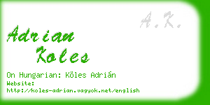 adrian koles business card